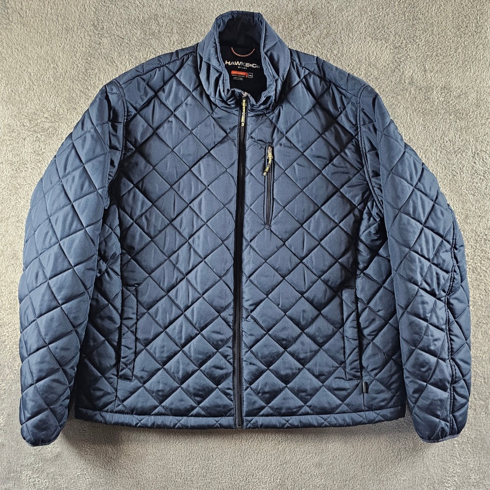 Hawke & Co Sport Mens XXL Navy Blue Diamond Quilted Performance Jacket